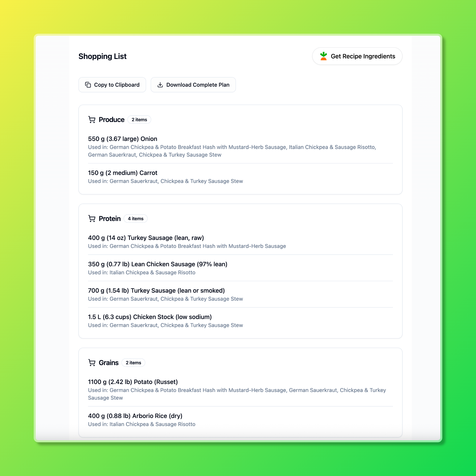 Shop with your grocery list